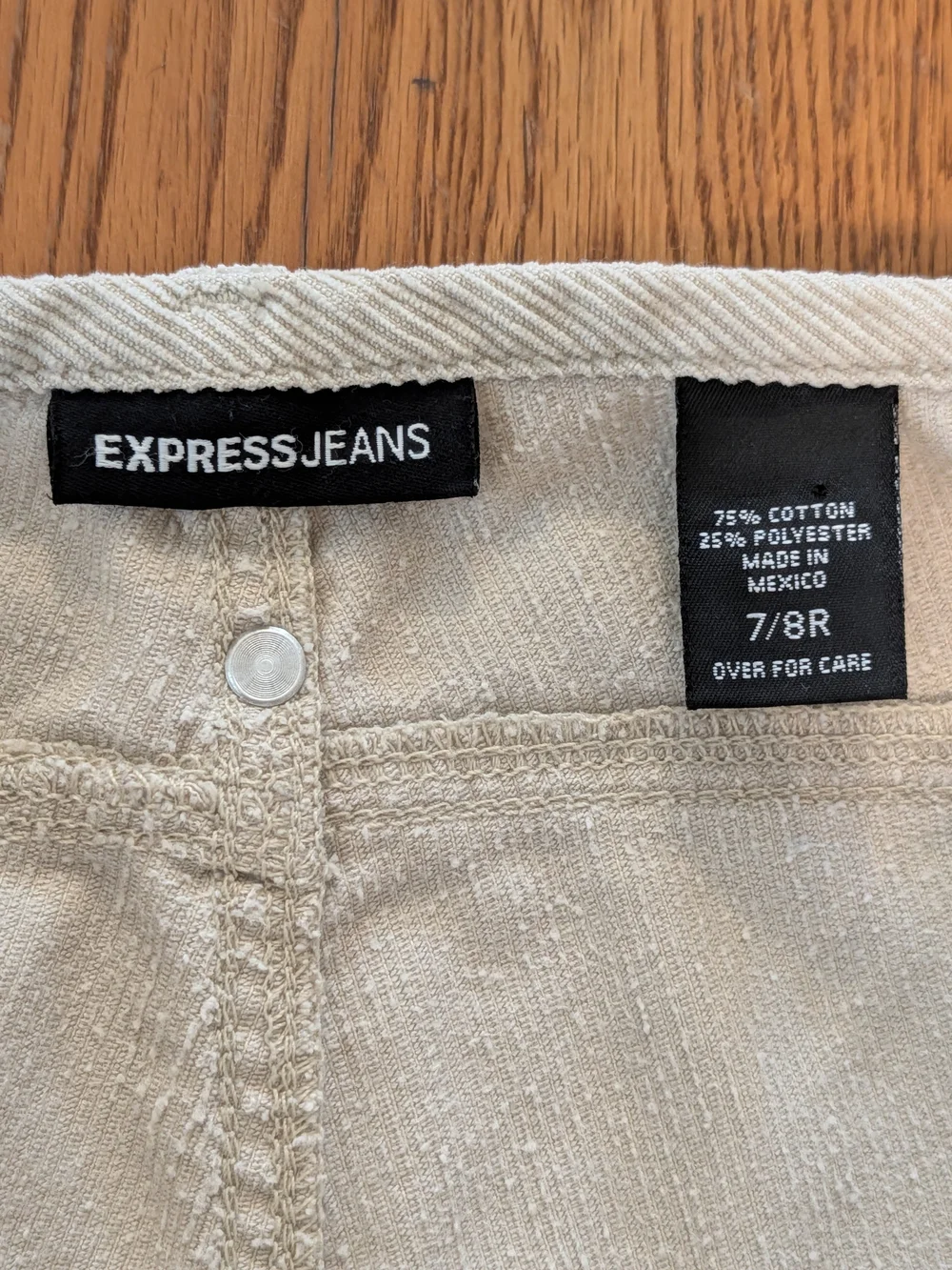 Vintage Y2K Express Jeans Khaki Beige Corduroy Straight Leg Pants